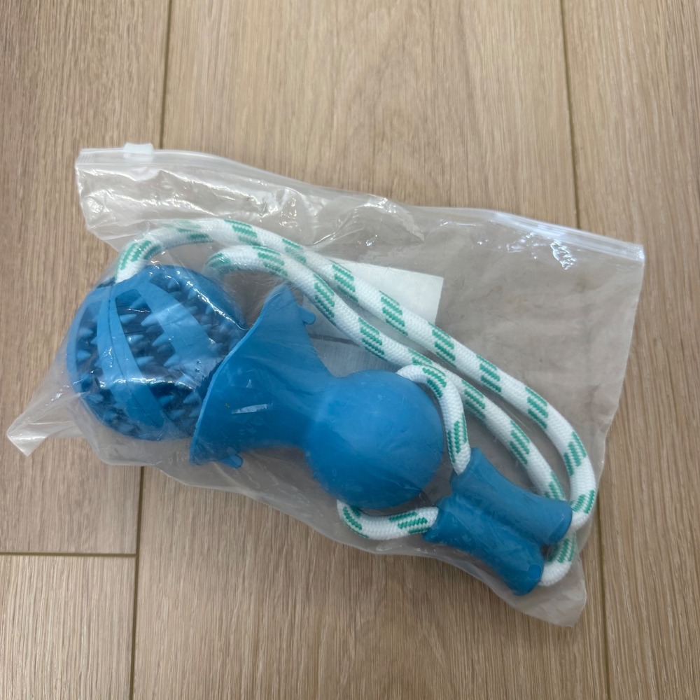 Tailwag Blue Dog Chew Toy Food Dispensing Ball Suction Cup Tug Toy X004L5OJRV